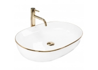 Lavabo Rea Cleo 60,5x41 blanco-oro (REA-U6211)