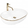 Lavabo Rea Cleo 60,5x41 blanco-oro (REA-U6211)