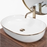 Lavabo Rea Cleo 60,5x41 blanco-oro (REA-U6211)