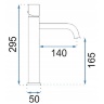Mezclador de lavabo Rea Tomi Gun gris, alto (REA-B9406)