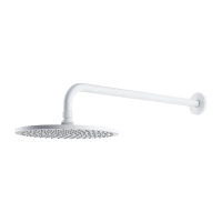 Ducha fija Omnires Slimline 25 cm, con soporte, blanco mate (WGSET1WM)