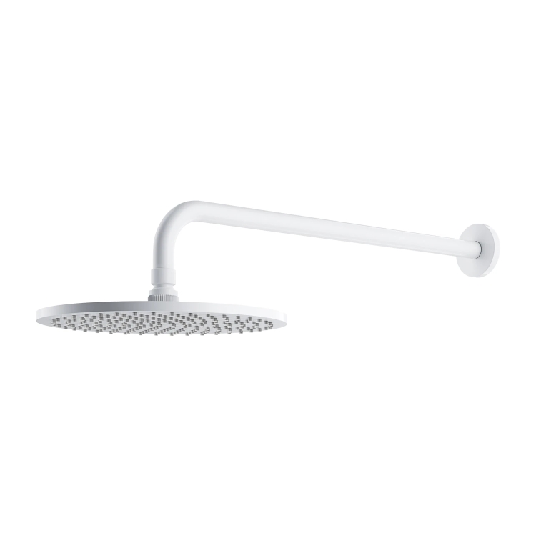 overhead shower Omnires Slimline 25 cm, with bracket, white matt (WGSET1WM)