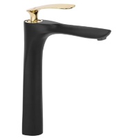 Mezclador de lavabo Rea Orbit negro y dorado (REA-B2055)