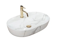 Lavabo Rea Aura 61x41 mármol brillante (REA-U8003)