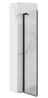 Mampara de ducha Rea Hugo 90x200,5 cristal de seguridad, transparente, negro (REA-K6611)