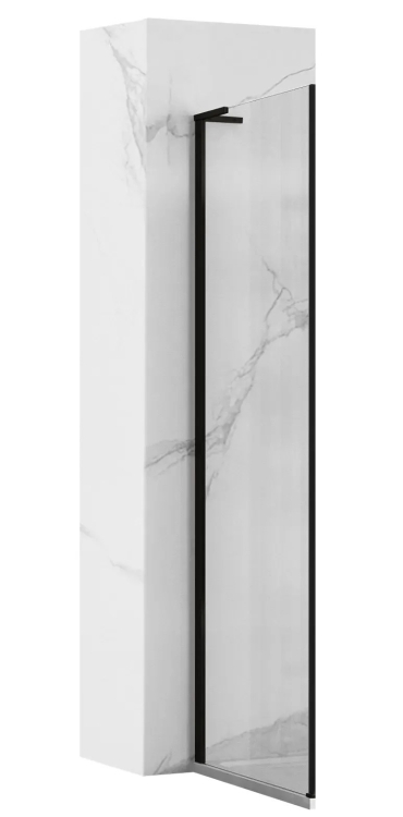 Mampara de ducha Rea Hugo 90x200,5 cristal de seguridad, transparente, negro (REA-K6611)