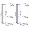 shower curtain Rea Topaz 70x140 transparent glass (REA-W0087)