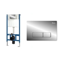 Sistema de instalación Rea para inodoro + pulsador H cromado (REA-E0014)
