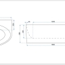 acrylic bathtub Rea Malta 169.5x88 + siphon + click/clack plug (REA-W3003)