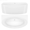 acrylic bathtub Rea Malta 169.5x88 + siphon + click/clack plug (REA-W3003)
