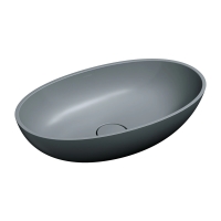 Lavabo Omnires Shell 60x35 gris ceniza mate (SHELLUNAG)