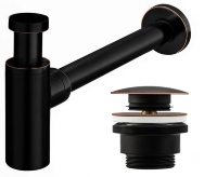 Sifón para lavabo Rea klik-klak negro antiguo (REA-A8536)