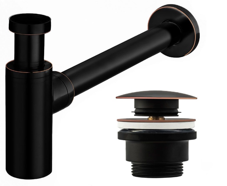 siphon for washbasin Rea klik-klak old black (REA-A8536)