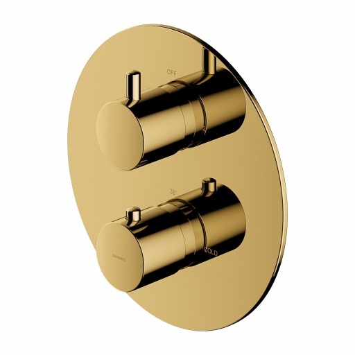 Mezclador empotrado para baño y ducha con termostato Omnires Y gold (Y1236ROGL)