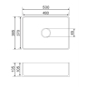 Lavabo Omnires Corona 38,5x50 blanco (CORONA500BP)