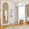 shower wall Rea Hugo 80x200,5 safety glass, transparent, black (REA-K6607)