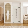 shower wall Rea Hugo 80x200,5 safety glass, transparent, black (REA-K6607)