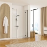 shower wall Rea Hugo 80x200,5 safety glass, transparent, black (REA-K6607)