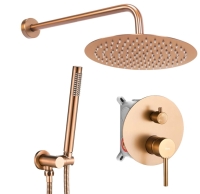 Conjunto de ducha empotrado Rea Lungo cobre cepillado (REA-P8809)