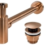 сифон для умывальника Rea, с донным клапаном click-clack, brushed cooper (REA-A5699)