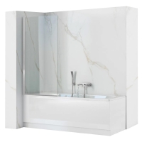 шторка для ванной Rea Lagos 80x140 прозрачная, хром (REA-W7990)