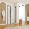 Puerta de ducha Rea Hugo 100x200,5 cristal de seguridad, transparente, negro (REA-K6008)