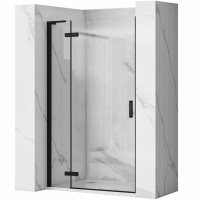 Puerta de ducha Rea Hugo 100x200,5 cristal de seguridad, transparente, negro (REA-K6008)