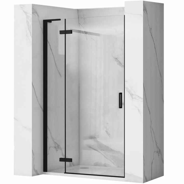 Puerta de ducha Rea Hugo 100x200,5 cristal de seguridad, transparente, negro (REA-K6008)
