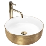washbasin Rea Sami 36x36 gold brush/white (REA-U6630)