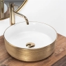 washbasin Rea Sami 36x36 gold brush/white (REA-U6630)