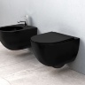 Inodoro Rea Carlo Mini Rimless 48x37 negro mate + asiento duroplast soft-close (REA-C8489)