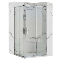 Cabina de ducha Rea Punto 80x100, cristal de seguridad cromado, transparente (REA-K1889)