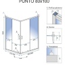 Cabina de ducha Rea Punto 80x100, cristal de seguridad cromado, transparente (REA-K1889)
