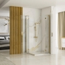 Cabina de ducha Rea Hugo 90x90x200 cristal de seguridad, transparente, dorado mate (REA-K6609)