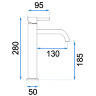 Mezclador de lavabo Rea Lungo dorado claro alto (REA-B9409)