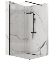 Mampara de ducha Rea Aero Intimo 120x195 cristal de seguridad, negro (REA-K4122)