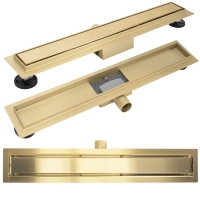 трап линейный Rea Neox 800 мм brushed gold (REA-G4894)