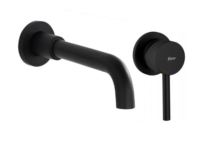 concealed washbasin mixer Rea Lungo black long (REA-B0371)