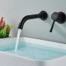 concealed washbasin mixer Rea Lungo black long (REA-B0371)