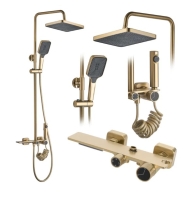Juego de ducha Rea Helix cepillo dorado (REA-P6621)