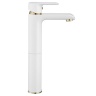 Mezclador de lavabo alto Rea Bloom, blanco/dorado (REA-B9931)