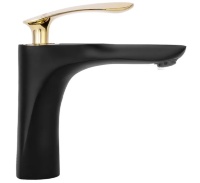 Mezclador de lavabo Rea Orbit negro y dorado (REA-B2054)