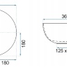 washbasin Rea Stella 36x36 rose gold (REA-U7444)