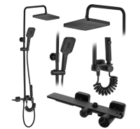 Conjunto de ducha Rea Helix negro (REA-P6618)