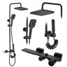 Conjunto de ducha Rea Helix negro (REA-P6618)
