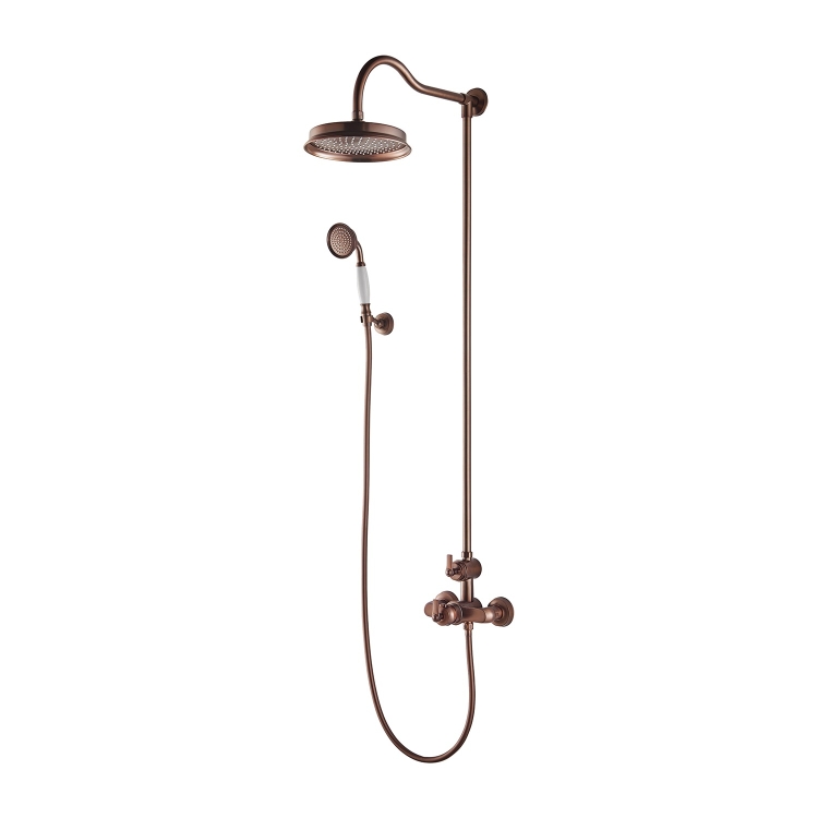 Sistema de ducha con termostato Omnires Armance cobre antiguo (AM5244/6ORB)