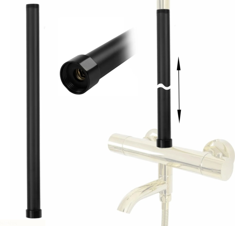 Barra de extensión de ducha Rea negra 50 (REA-K0880)