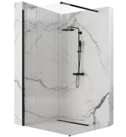 Mampara de ducha Rea Aero Intimo 90x195 cristal de seguridad, negro (REA-K4123)