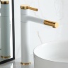 Mezclador de lavabo Rea Smart blanco, dorado, alto (REA-B8400)