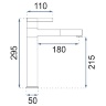 Mezclador de lavabo Rea Smart blanco, dorado, alto (REA-B8400)